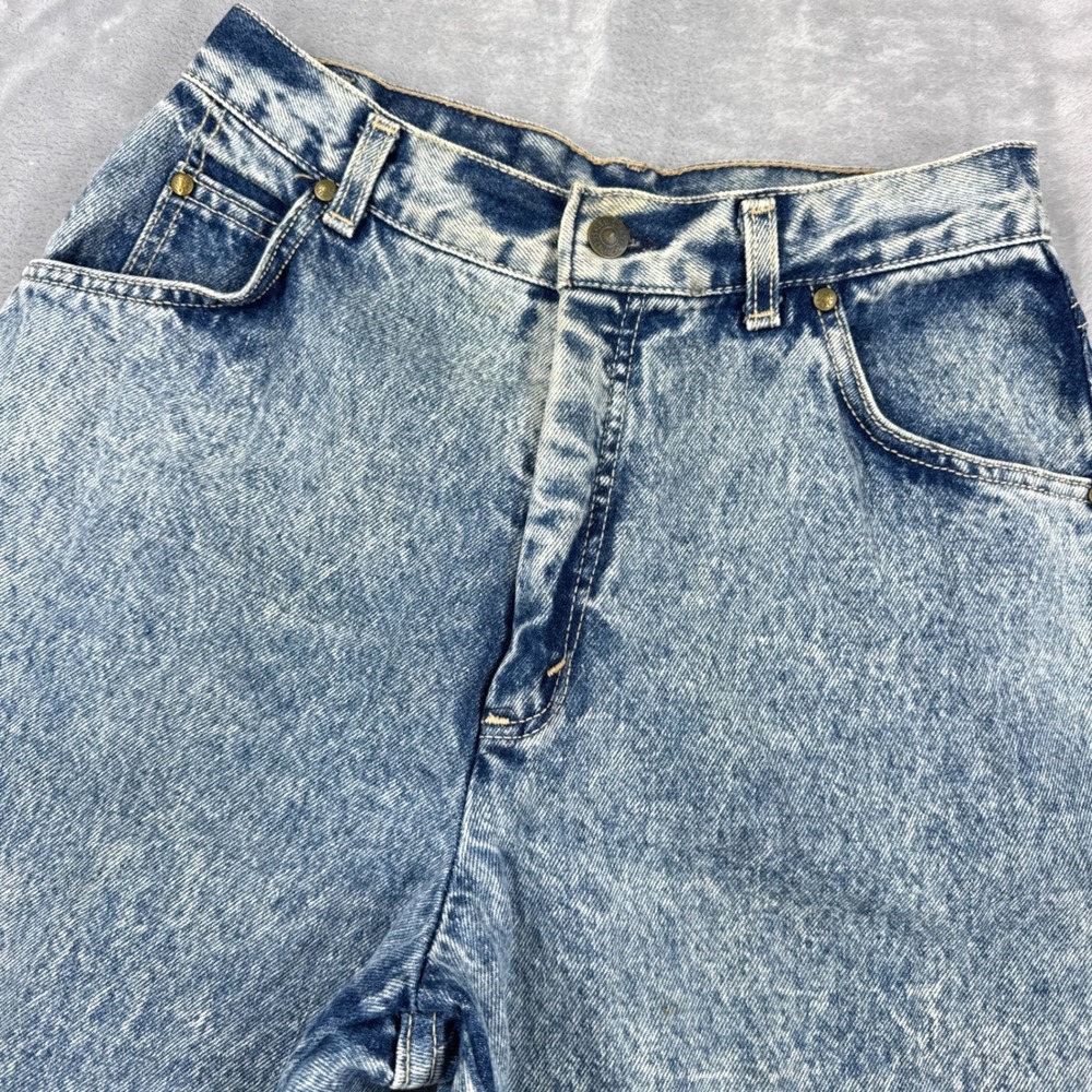 LEVI'S 569 Vintage High Rise Acid Wash Jeans Women Size 12 Light‎ Blue USA Made